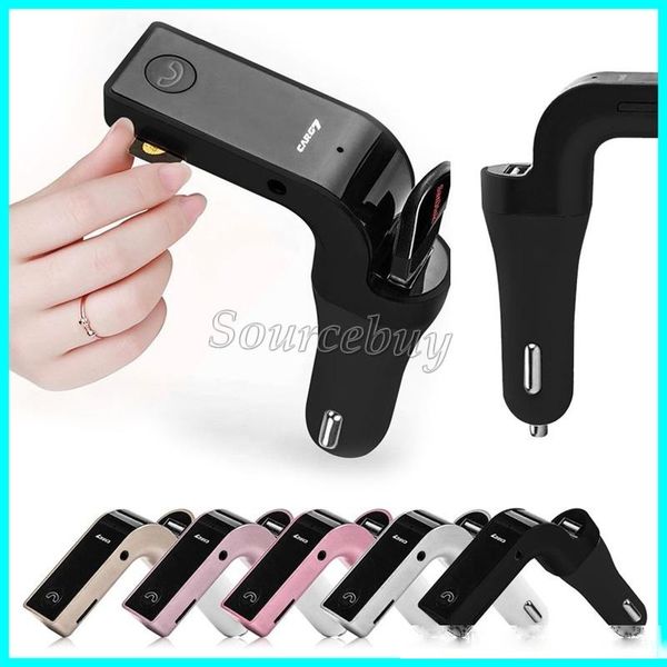 

g7 smartphone bluetooth mp3 radio player handfm transmitter modulator car charger wireless kit support hands-micro sd tf card slot