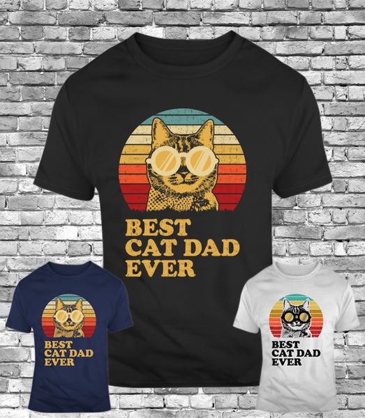 

новый best cat пап ever vintage смешные подарков мужские футболки любители животных солнцезащитные очки мужская мода 2019 hip поп смешные ле