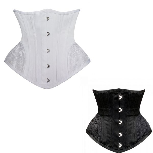 

waist support wholesale women corset 14 steel trainer underbust steampunk gothic clothing belt slimming, Black;gray