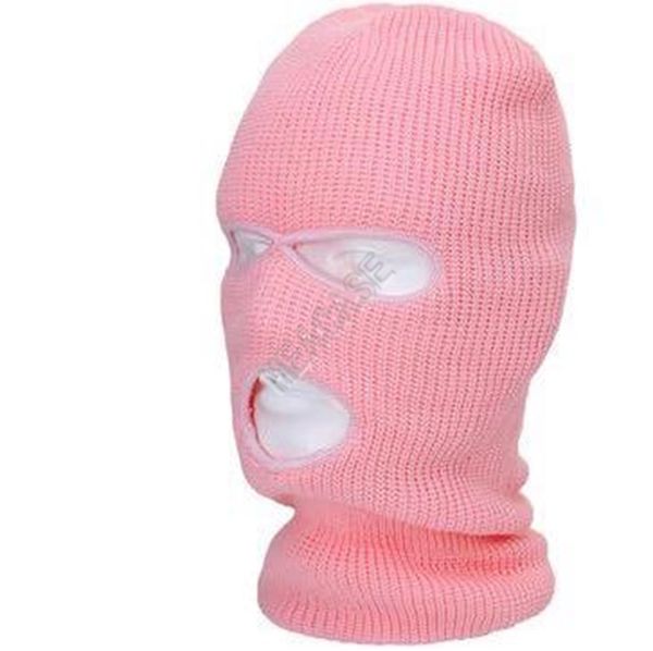 

three holes balaclava full face cover mask knitted beanie solid winter warm ski masks hat windproof face shield crochet cap ear muff d9802, Yellow