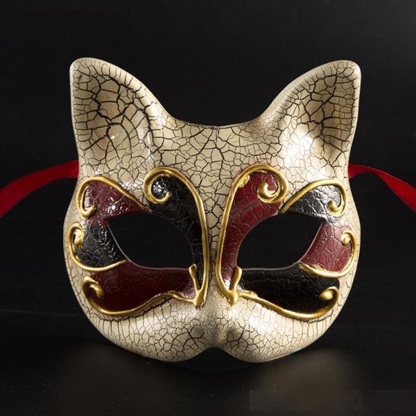 

half face cat style mask venice venetian mask masquerade mardi gras woman man wall decorative art collection christmas