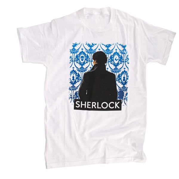 

шерлок mens обои белый t-shirt новые моды tee shirt