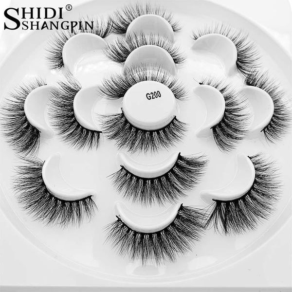 

7 pairs hand 3d real mink fake lashes natural long false eyelashes dramatic volume fake lashes makeup eyelashes extension silk