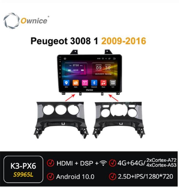 

ownice android 10.0 octa 8 core 2din dvd player headunit audio navi for 3008 1 2009 - 2020 4g dsp optical 360 radio car