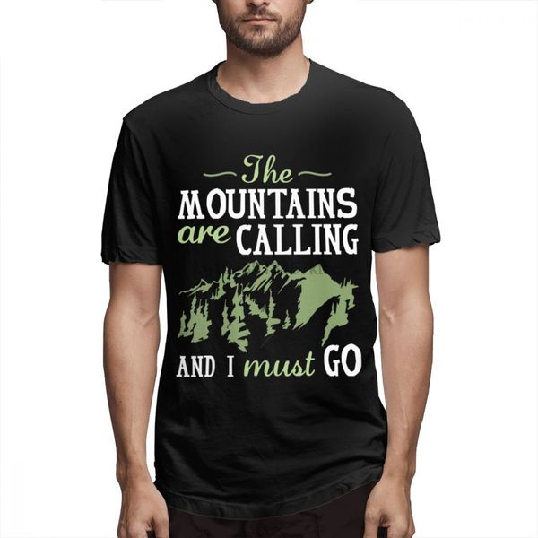

retro the mountains are calling and i must go hiking t shirt summer t shirt for men popular unique for boy 100% cotton camiseta