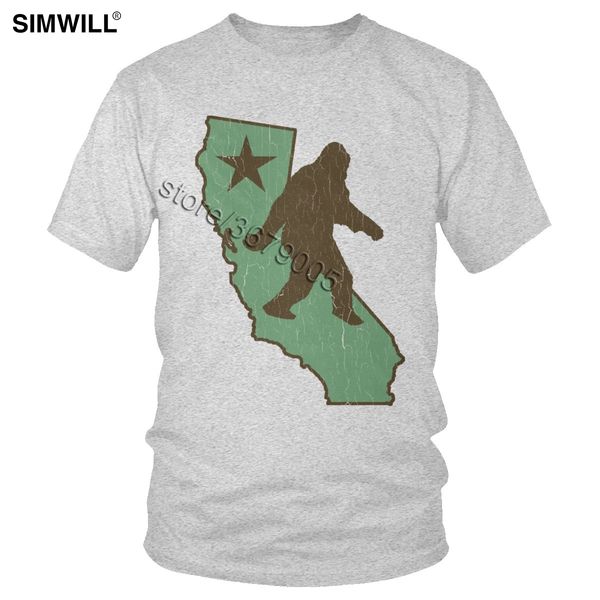 

мода california bigfoot t shirt men отпечатано 100% хлопок футболки шею с коротким рукавом марочные взгляд graphic печать футболки