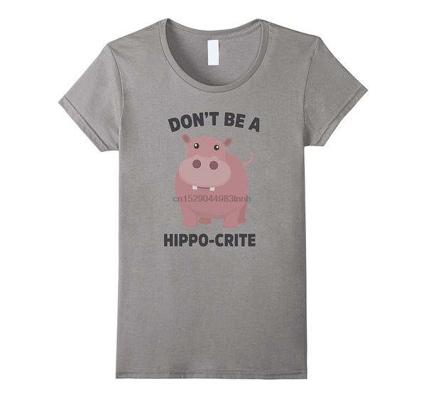 

dont be a hippo-crite funny cute hippopotamus t-shirt fashion brand korean kawaii t shirt femme women tees
