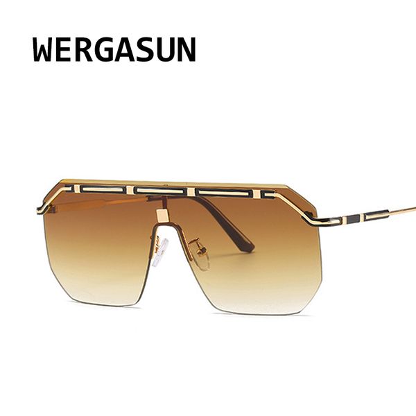 

sunglasses wergasun oversized brown women retro vintage rimless eyewear uv400, White;black