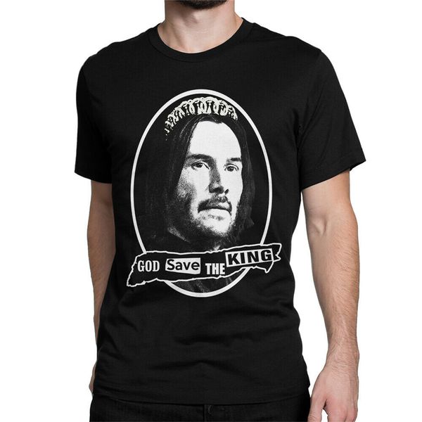 

keanu reeves god save the king funny t-shirt, premium cotton tee festive tee shirt
