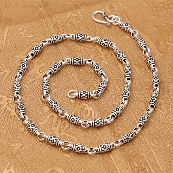 

65g 925 ювелирных изделия стерлингового серебра initial ожерелья 6mm толщина цепь мужчины подарки тайского серебро longchoker ожерелье, Silver