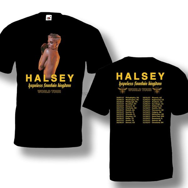 

halsey tour 2017 tshirt with tour date black color short sleeve design