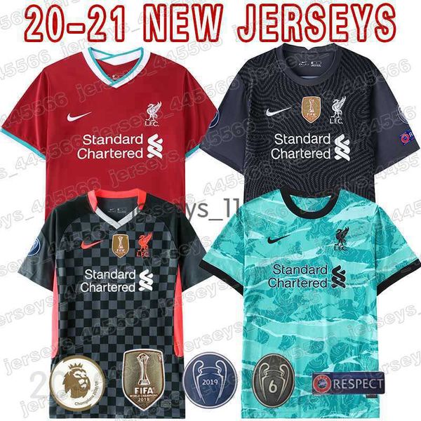 

20-21 men shirt euro size:s-2xl 100% thai quality soccer jersey m.salah a.becker mane firmino lİverpool motocycle racing clothing 12345, Black