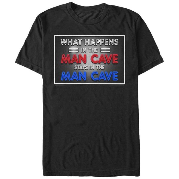 

2019 fashion 100% cotton t shirt what happens in the man cave mens graphic t shirt tee shirt