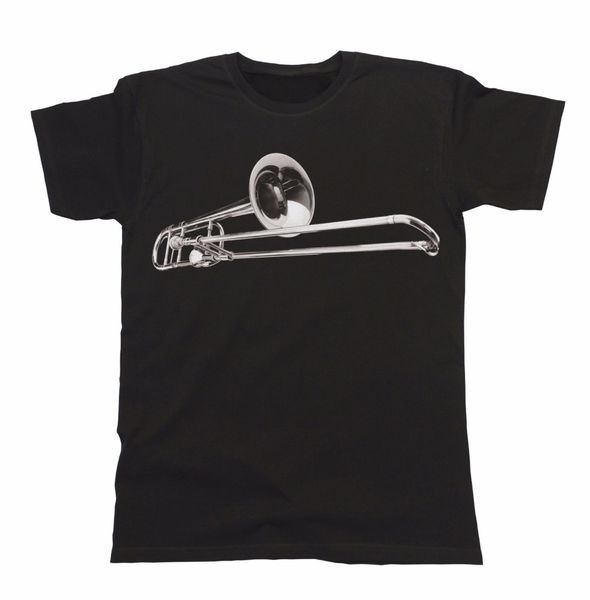 

2019 new brand sales 100% cotton fashion short sleeve t-shirt trombone brass t-shirt mens music instrument design t-shirt