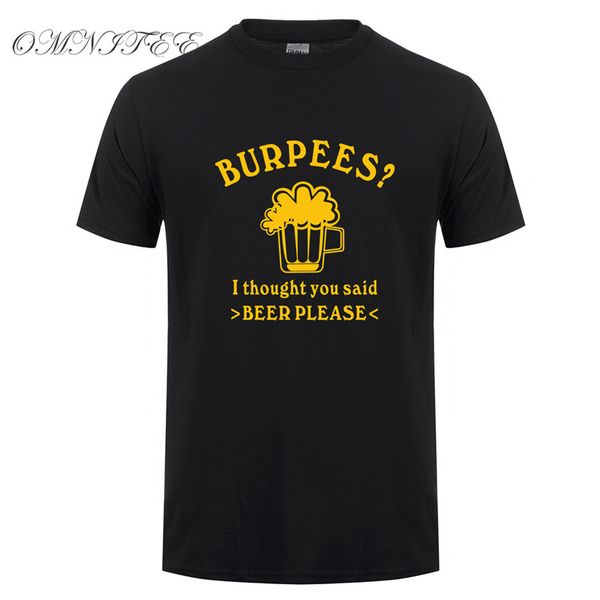 

summer fashion burpees t shirt men short sleeve cotton casual burpees i thought you said beer please t-shirts man tshirt oz-033