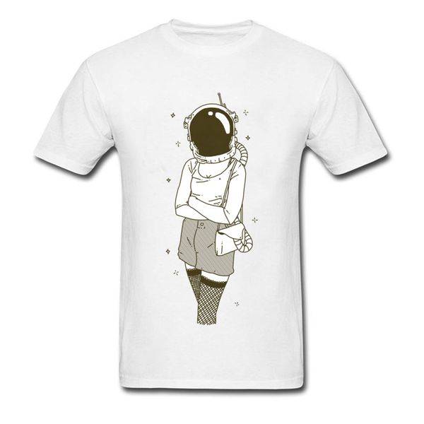 

space model white tee men anime tshirt cotton clothes casual t-shirt summer fun t shirts woman astronaut