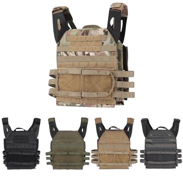 

tactical jpc 2.0 vest assault lightweight combat vest adjustable army molle hunting plate carrier, Camo;black