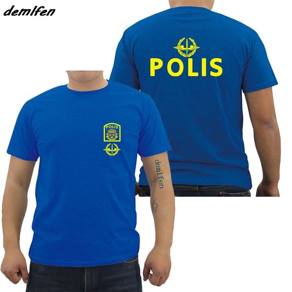 

fashion swedish sweden swat police special forces piketen anti terrorist navy t-shirt men cotton short sleeve tee shirt