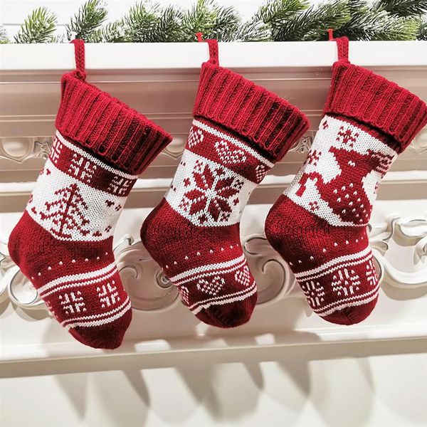 

1pc christmas gift holder stocking shaped candy storage bag festival present bag