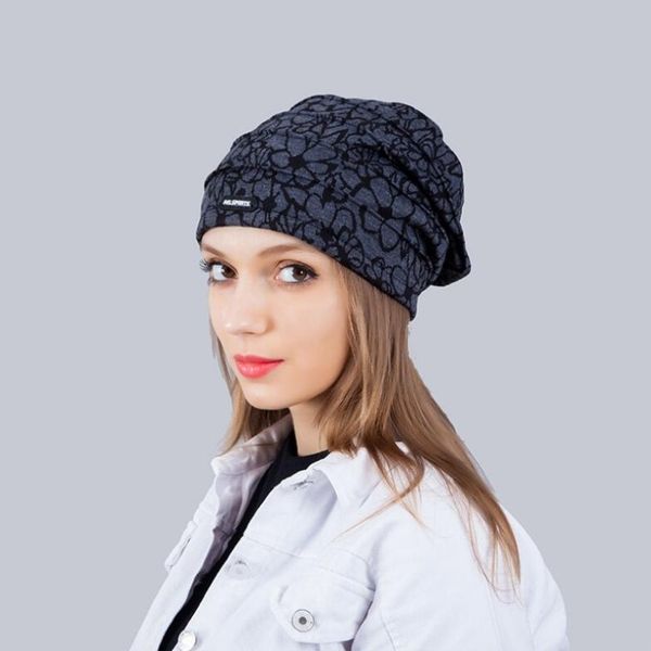 

seioum women's plain beanie hat 2020 spring cotton slouchy beanie for women knitted bone hat ladies black skullies cap, Blue;gray