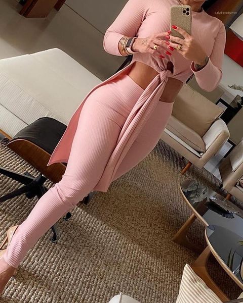 

neck solid color 2pcs suit woman two piece outfit womens designer luxury tracksuits spring autumn long sleeve crew, Gray