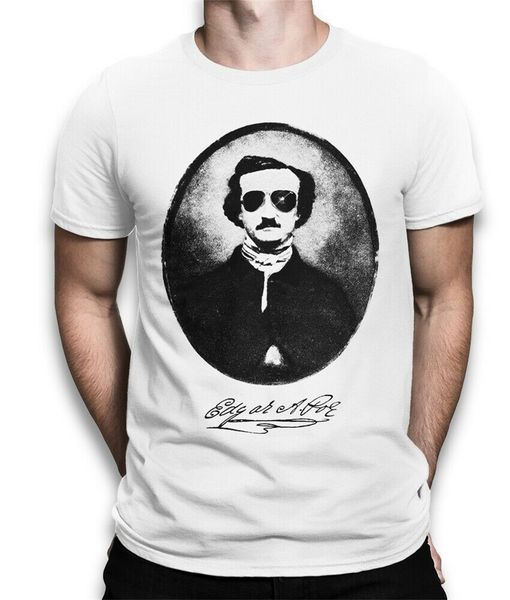 

edgar allan poe with sunglasses funny t-shirt, premium cotton tee round neck tee shirt