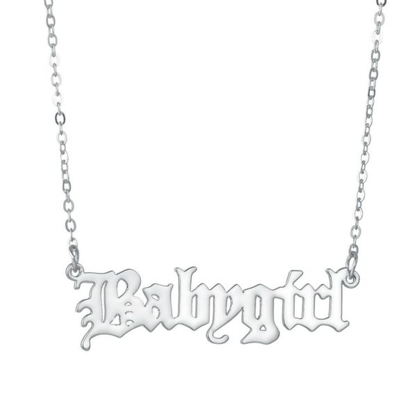 

baby girl letter pendant necklace gold silver colors alloy simple clavicle chain necklaces for women fashion jewellery
