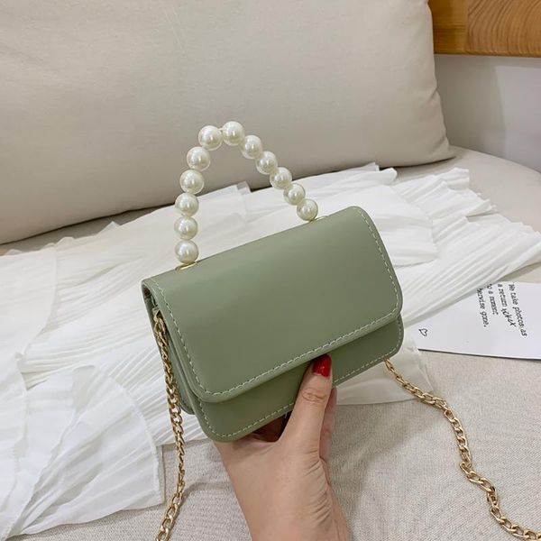 

ladies bags 2020 pearl portable wild shoulder messenger chain square schoudertas dames sac bandouliere femme bolsas de mujer