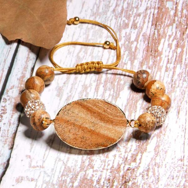 

2020 deft handmade natural stone charm bracelet for women fashion unique design 10mm pave ball pulseras femme gift dropshipping, Golden;silver