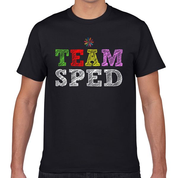 

t shirt men special education team sped squad special fashion white geek print male tshirt xxxl