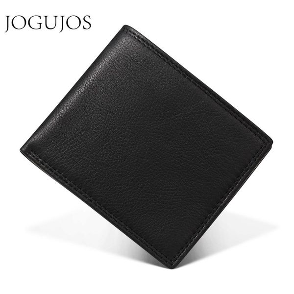 

jogujos genuine leather men wallets crazy horse short wallet cowhide business coin purse vintage holder purse man, Red;black