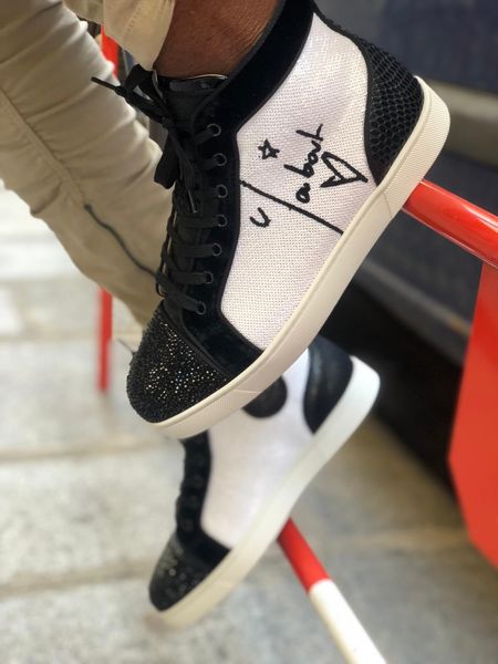 

high top повседневная обувь red bottom homme high top обувь street style обычная кожа ручной работы кроссовки граффити сетки кожи спорт skat, Black