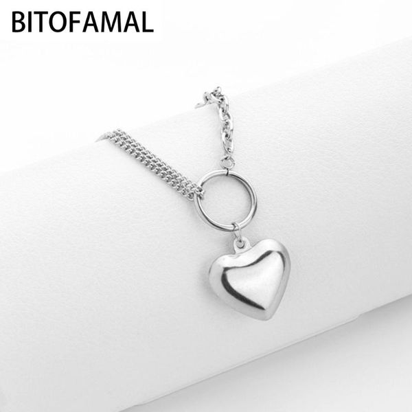 

1pc heart-shaped unique pendant stainless steel necklace alloy cool fashion suitable for daily life party color, Silver