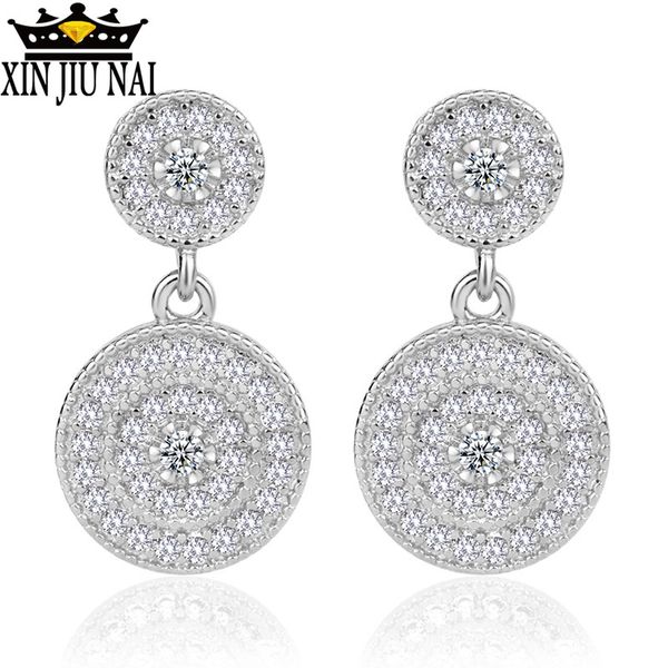 

2020 the new ubeauty circular with white zircon stud earrings for outsanding women fashion wedding jewelry birthday gift, Golden;silver