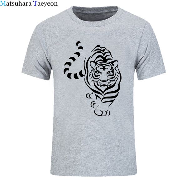 

summer new male t shirt men spring jungle zoo tiger funny o-neck tshirt print t shirts cotton brand tshirt clothing