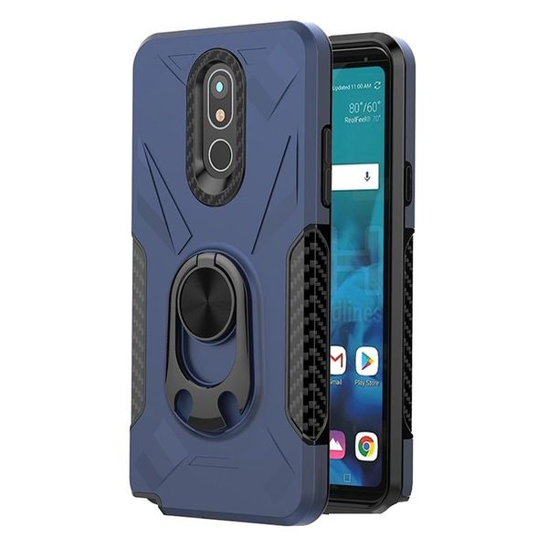 

360 ring kickstand magnetic armor cell phone case for lg k51 stylo 6 tpu pc 2 in 1 oppbag
