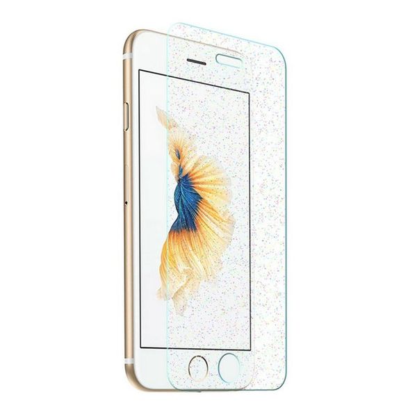 

glitter shiny tempered glass screen protector for apple iphone 7/7plus/6 6s 6/6s plus 5s 5e 5c full cover protector film