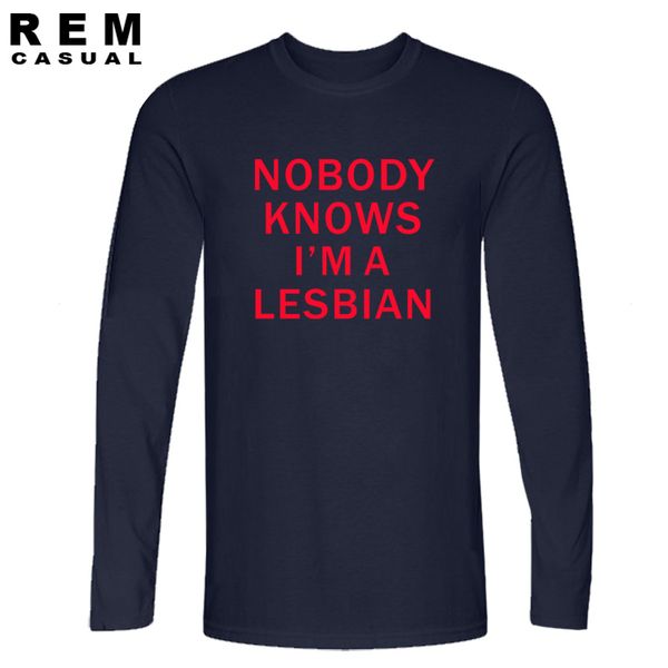 

new nobody knows i'm a lesbian t shirt tshirts cotton humor funny gift present long sleeve t-shirts