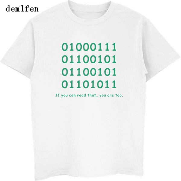 

2018 новый программист geek binary ascll креативный тенниску смешной adult printed t shirt мужчины o-шеи тройники unisex tops
