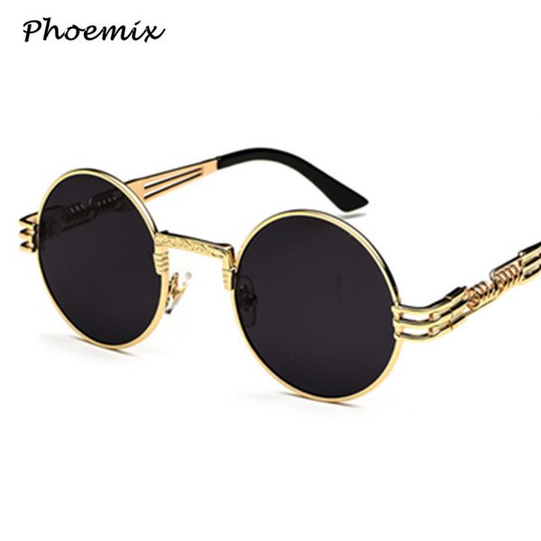 

sunglasses phoemix retro steampunk round modis designer sun glasses punk shades for women men, White;black