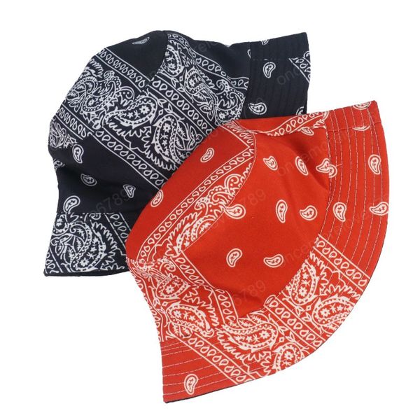 

new summer black red paisley pattern fishing fisherman caps bucket hats mens women bob gorras hip hop panama casquette, Blue;gray
