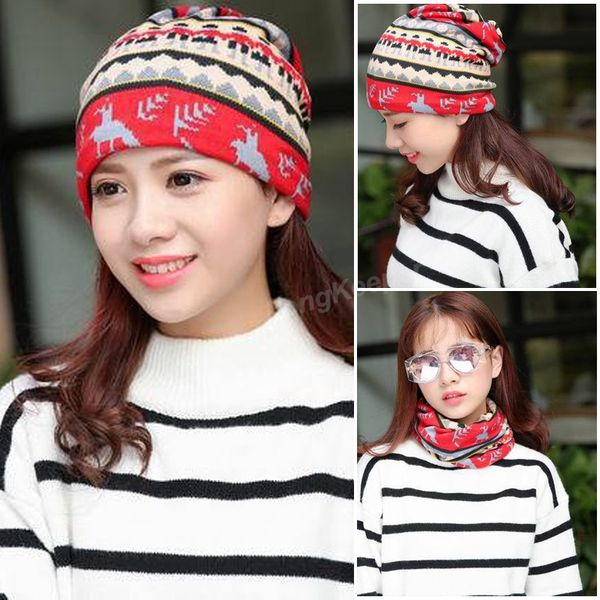 

long keeper new fashion beauty knit hip-hop girls cap lady grace winter warm hat scarf 3 used women beanie skullies bonnet, Blue;gray