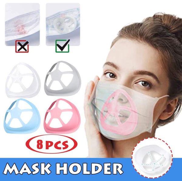 

sunglasses frames 8pc support 3d pour masque for adults,kids to help breathe smoothly breathing bracket silicone mask holder 40%, Silver