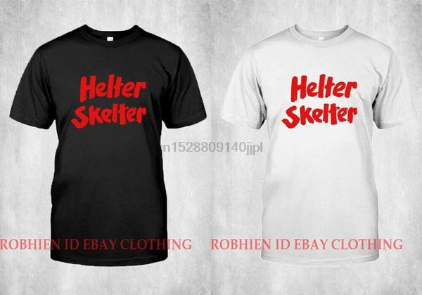 

helter skelter charles manson logo t-shirt black white unisex