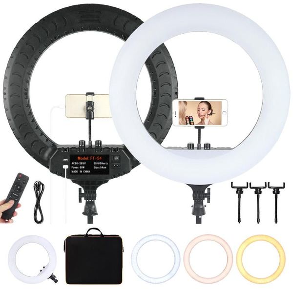 

fosoto ft-54 21 inch led ring light 2700 -6500k pgraphy lighting camera phone ringlight makeup video ring lamp with remote