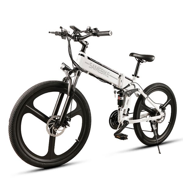 

eu direct]samebike 26 inch foldable electric bike power assist electric bike e-bike siamese velg scooter 48v 350w engine, Silver;blue