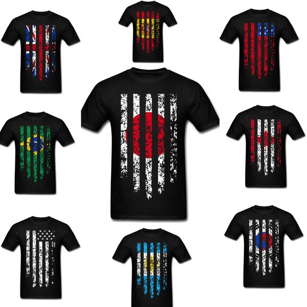 

men women country flag t shirts usa size custom male female casuals tees japanese korea brazil flags t-shirts