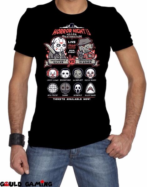 

freddy vs jason t-shirt funny friday 13 horror halloween sizes new discount 100 % cotton men hip hop street t-shirt