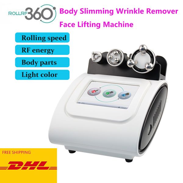 Rollrf360 Радиочастотный RF аппарат для подтяжки кожи, машина для похудения, подтяжка кожи с 3 размерами RF ручки DHL, бесплатная доставка