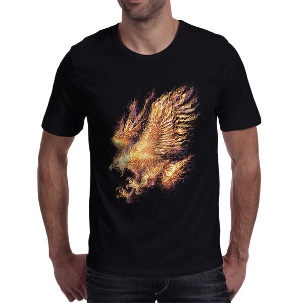 

fire eagle print t-shirts male fitness o neck short sleeve summer men's t shirt